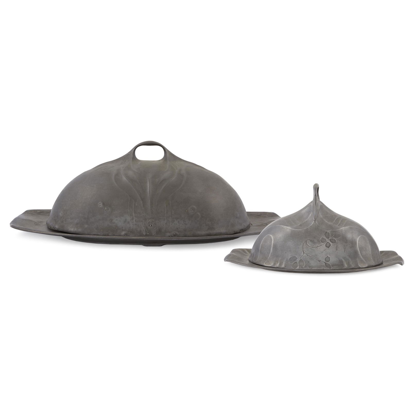 Kayserzinn (German, active 1862-1925), Two Pewter Meat (1 of 3)
