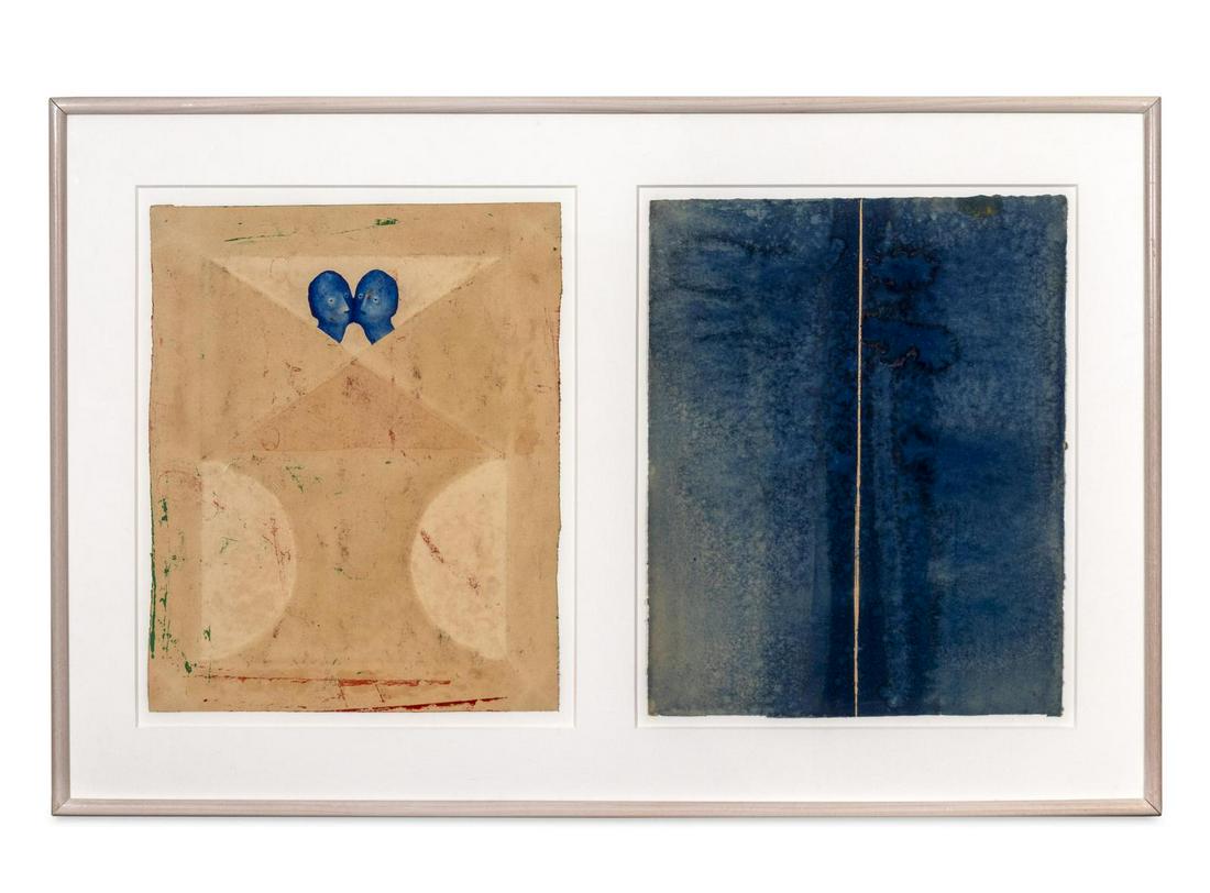 Giuseppe Gallo (Italian, b. 1954) Silenzio, 1998 : Giuseppe Gallo (Italian, b. 1954) Silenzio, 1998 oil, tempera, watercolor on paper Framed: 25 3/4 x 39 1/2 inches. Deaccessioned from the Boca Raton Museum of Art to benefit the Acquisitions Fund