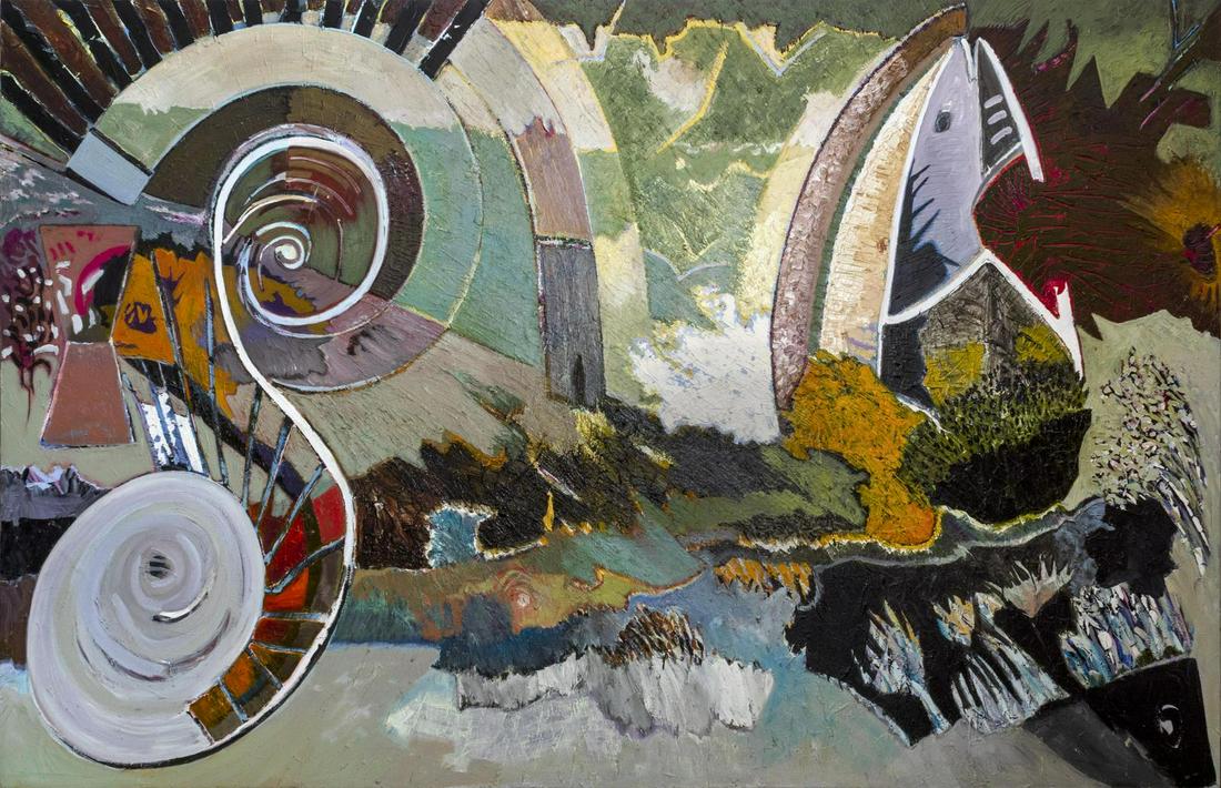 Humberto Ramirez (Chilean/American, b. 1950) Untitled,: Humberto Ramirez (Chilean/American, b. 1950) Untitled, circa 1990 oil on canvas 6 x 10 feet. Deaccessioned from the Boca Raton Museum of Art to benefit the Acquisitions Fund