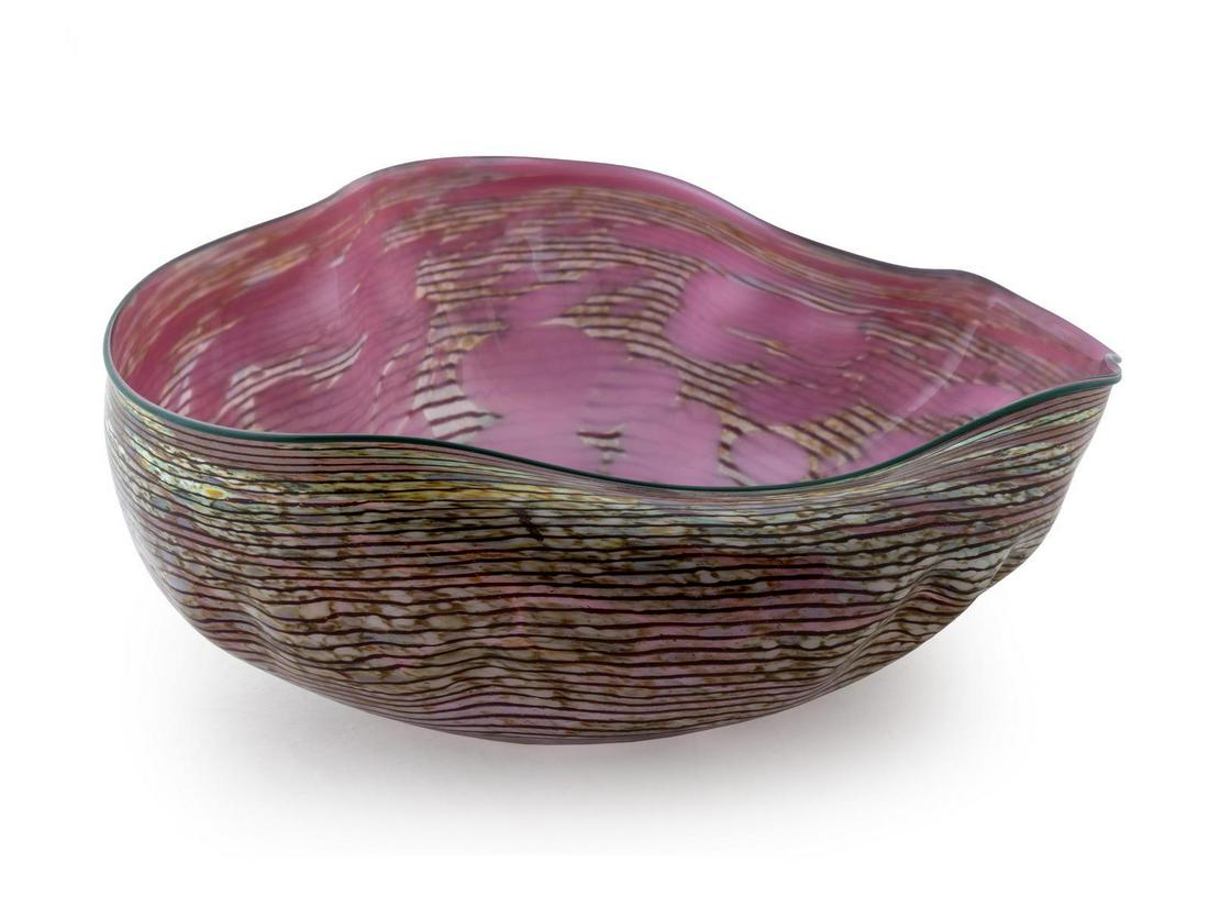 Dale Chihuly (American, b. 1941) A Seaform Macchia Bowl: Dale Chihuly (American, b. 1941) A Seaform Macchia Bowl blown glass Height 11 3/4 x width 23 1/2 x depth 18 inches.Provenance: Habatat Galleries, Boca Raton, FL