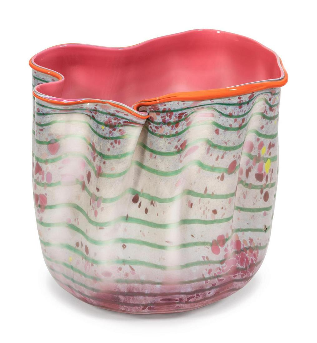 Dale Chihuly (American, b. 1941) Untitled Macchia: Dale Chihuly (American, b. 1941) Untitled Macchia Vessel,Â 1983 blown glass signed and dated on base Height 12 inches.