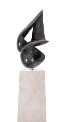 Richard Erdman (American, b. 1952) Sera, 1994: Richard Erdman (American, b. 1952) Sera, 1994 Marquina marble Overall height 82 x width 21 x depth 16 inches. Deaccessioned from the Boca Raton Museum of Art to benefit the Acquisitions Fund