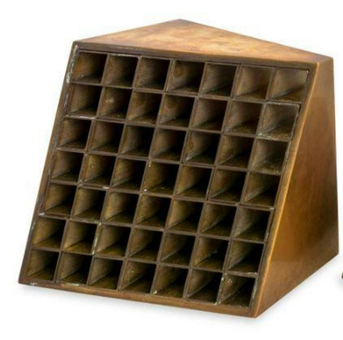 Aiko Miyawaki (Japanese, b. 1929) Work 37, 1968: Aiko Miyawaki (Japanese, b. 1929) Work 37, 1968 brass signed AIKO and titled (base) Height 5 3/4 inches.