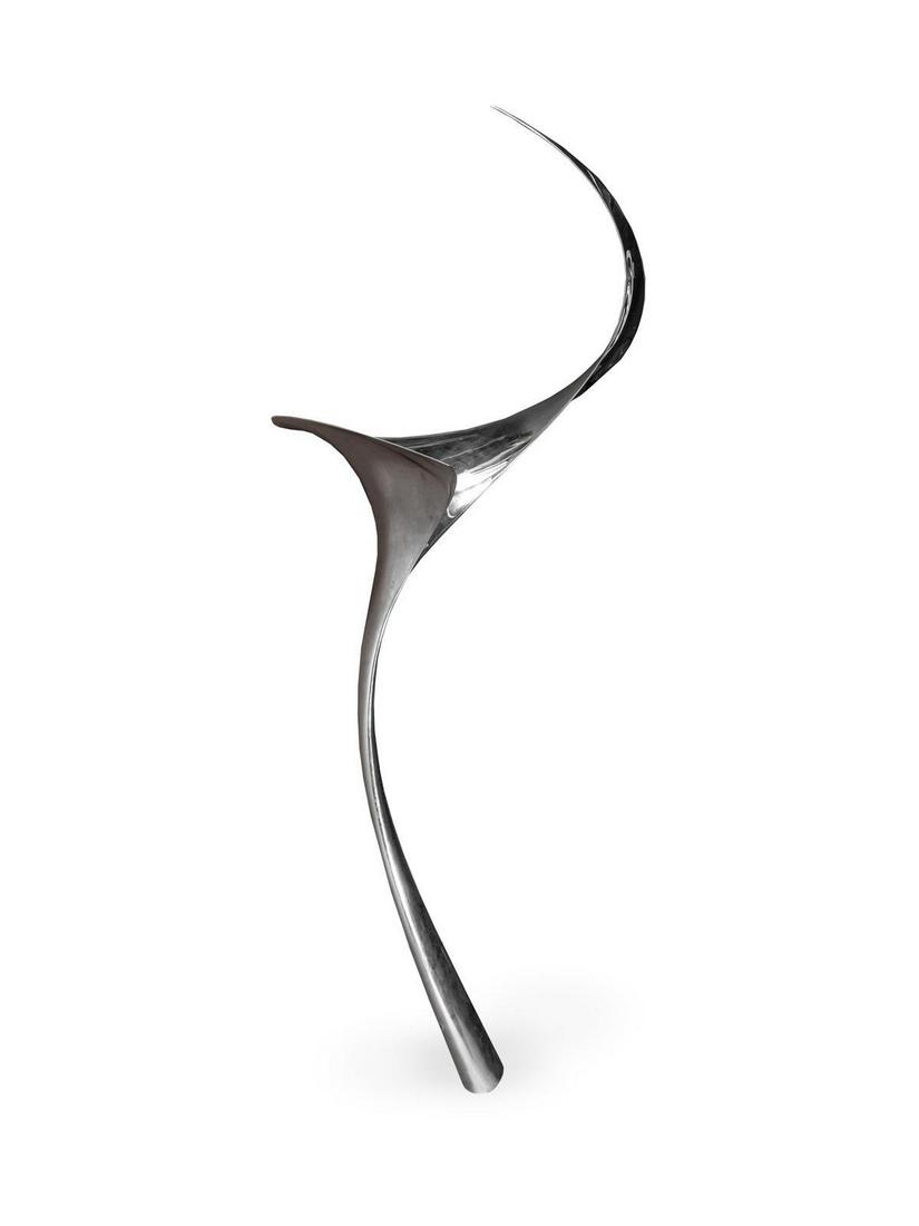 David Herschler (American b. 1960) Ribbon in: David Herschler (American b. 1960) Ribbon in Space, circa 1970 stainless steel Overall height 75 x width 10 x depth 2 inches. Deaccessioned from the Boca Raton Museum of Art to benefit the Acquisit