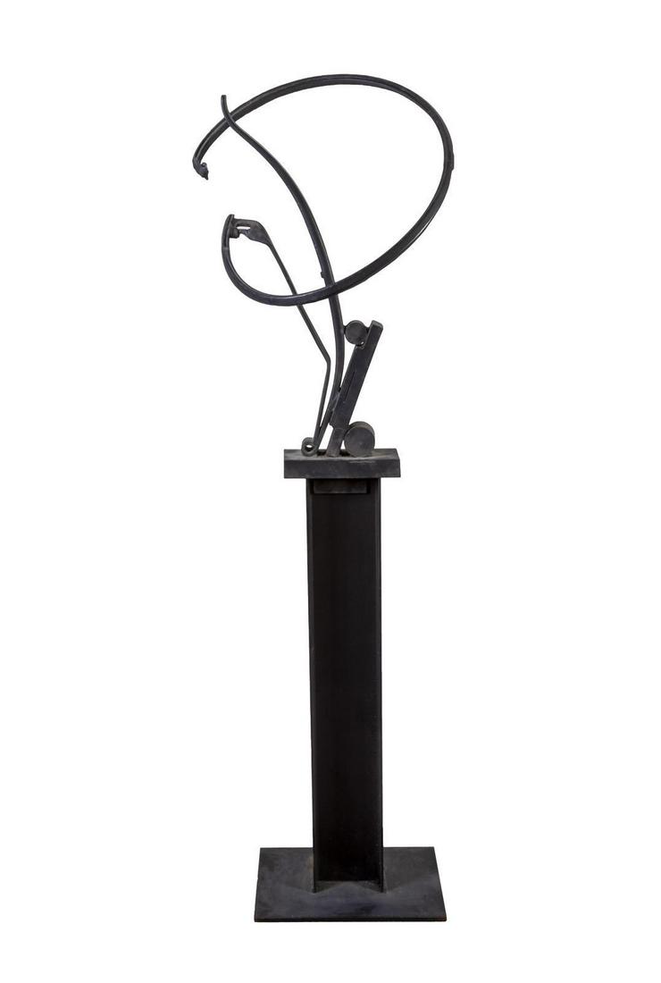 Felipe R. Luque (Spanish, b. 1946) Escultura D, 1989 : Felipe R. Luque (Spanish, b. 1946) Escultura D, 1989 polychromed steel Height 29 inches (68 inches high including base). Deaccessioned from the Boca Raton Museum of Art to benefit the Acquisitions F