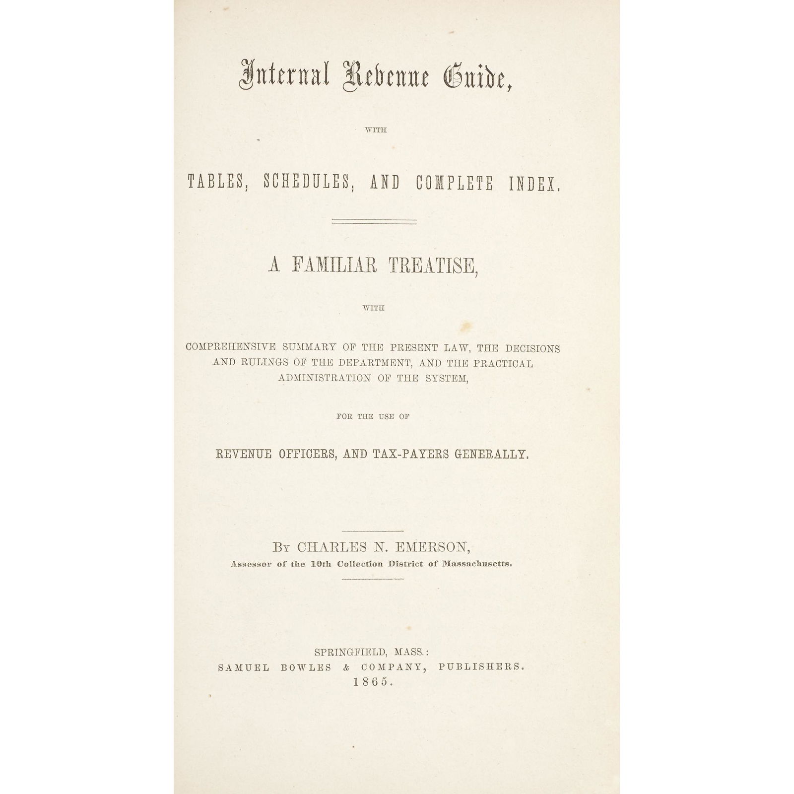 [Finance] Emerson, Charles N., Internal Revenue Guide, (1 of 1)