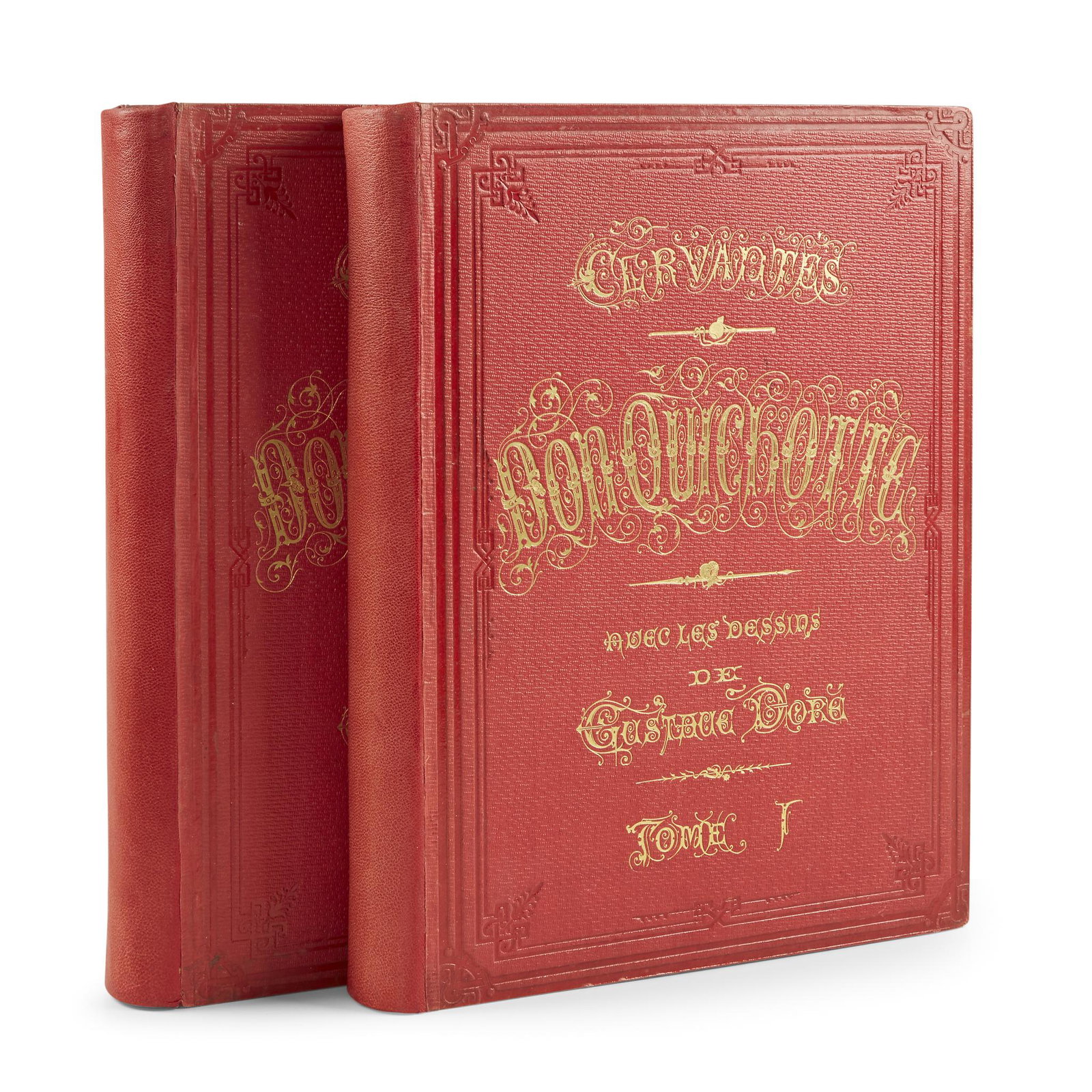 [Literature] [Dore, Gustave] Cervantes Saavedra, Miguel: [Literature] [Dore, Gustave] Cervantes Saavedra, Miguel de L’ Ingenieux hidalgo Don Quichotte de la Manche Paris: Hachette, 1869. In two volumes. First edition thus. Folio. Illustrated with 370 wood