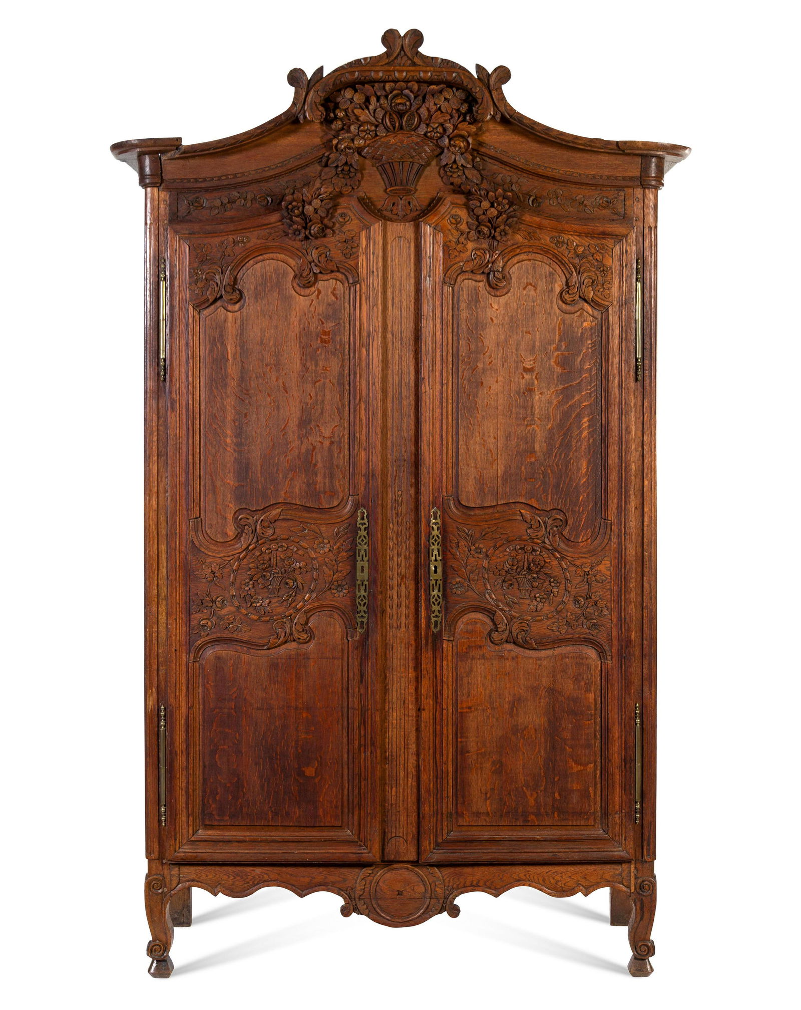A French Provincial Carved Oak Armoire (1 of 2)