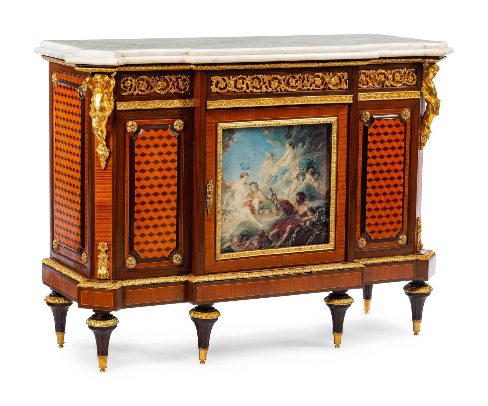 A Louis XVI Style Gilt Bronze Mounted Cabinet (1 of 1)