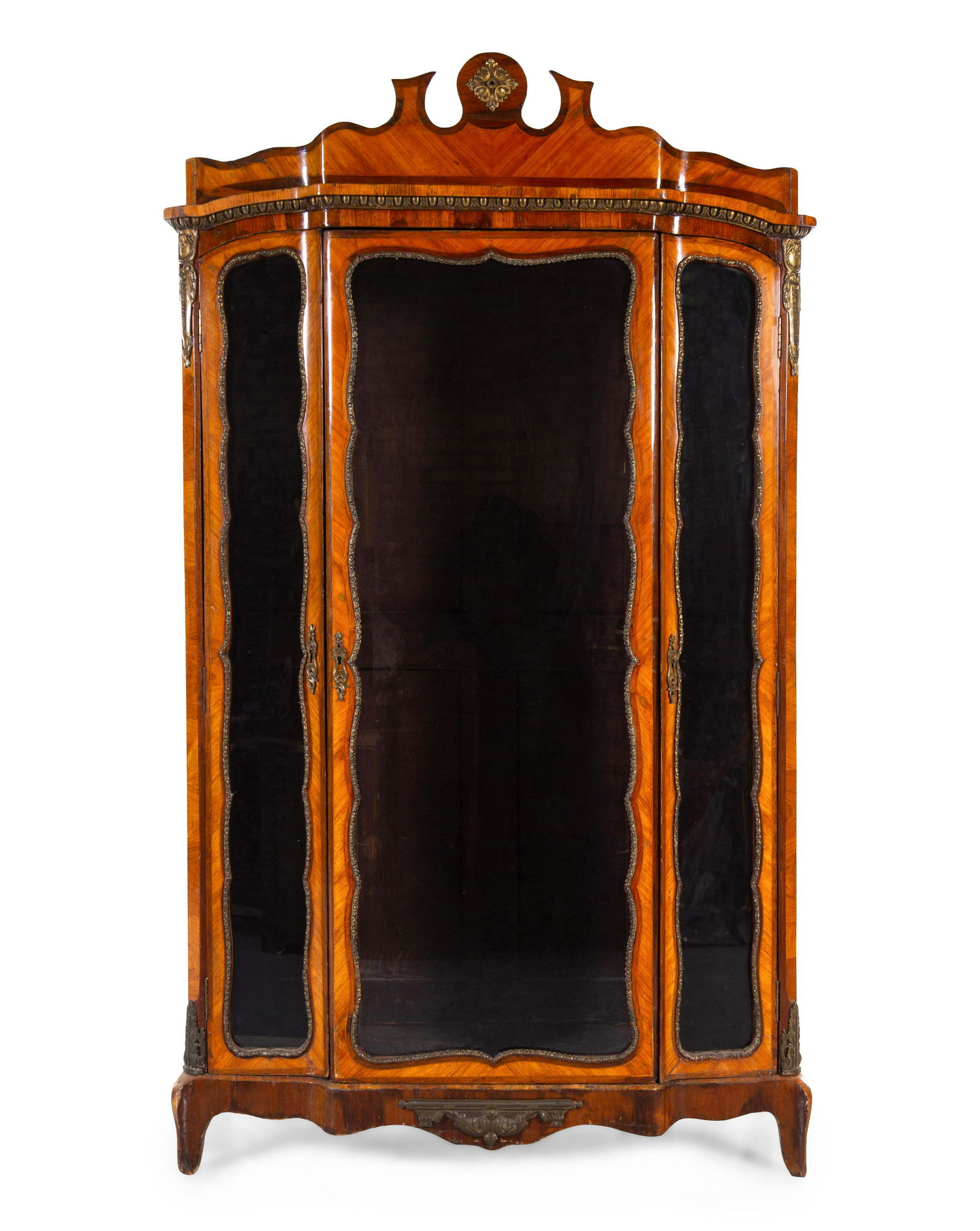A Napoleon III Style Various Woods Vitrine Cabinet (1 of 2)