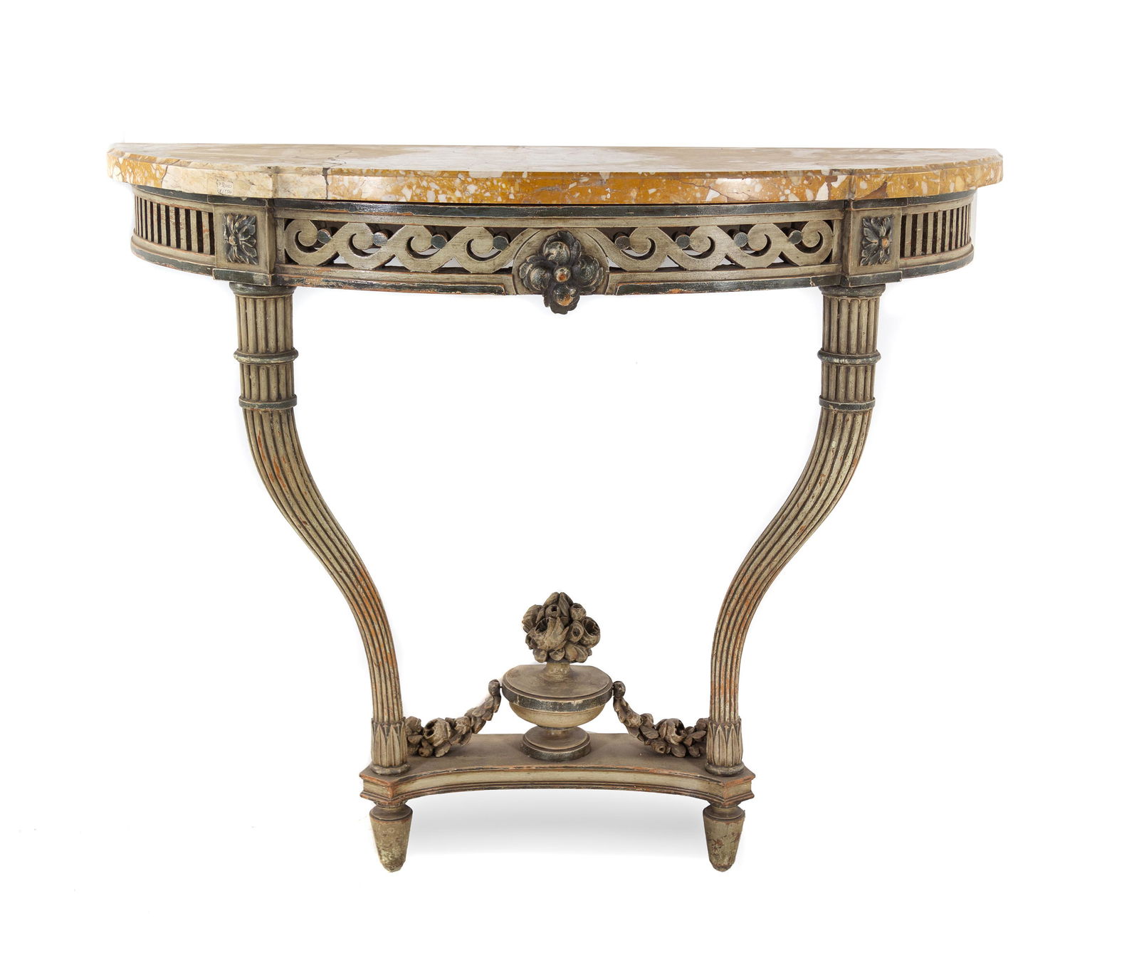A Neoclassical Style Painted Marble-Top Console Table (1 of 1)