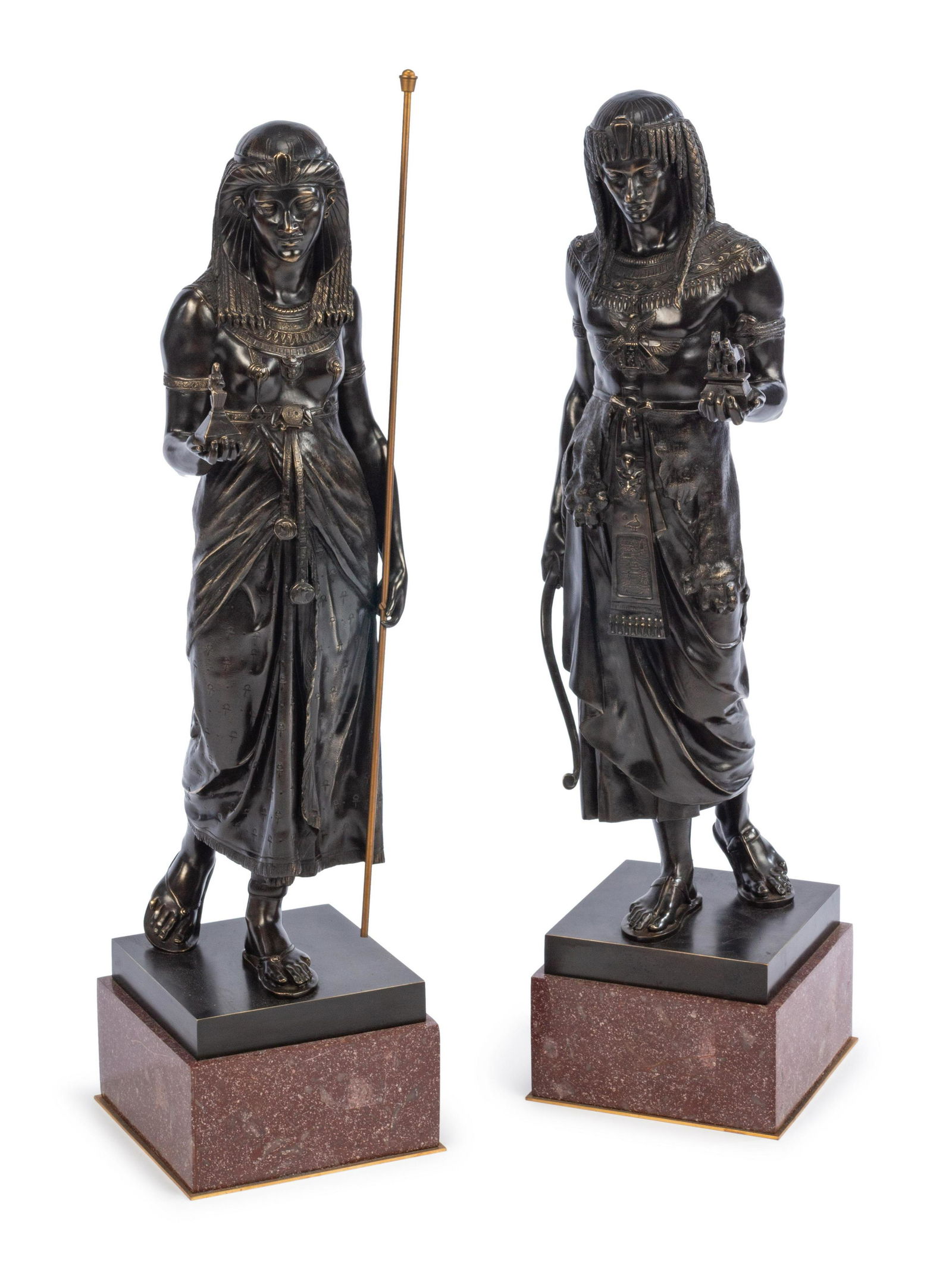 A Pair of French Egyptian Revival Patinated Metal (1 of 1)