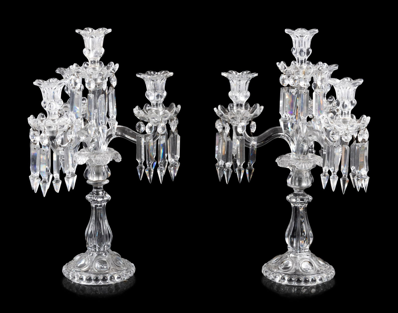 A Pair of Baccarat Cut Glass Four-Light Candelabra (1 of 1)