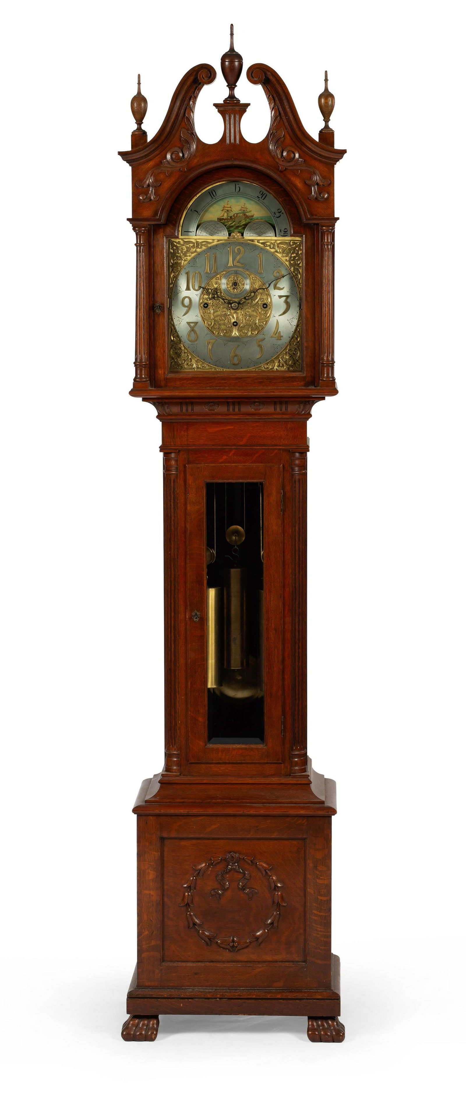 A Winterhalder and Hofmeier Oak Tall Case Clock (1 of 8)