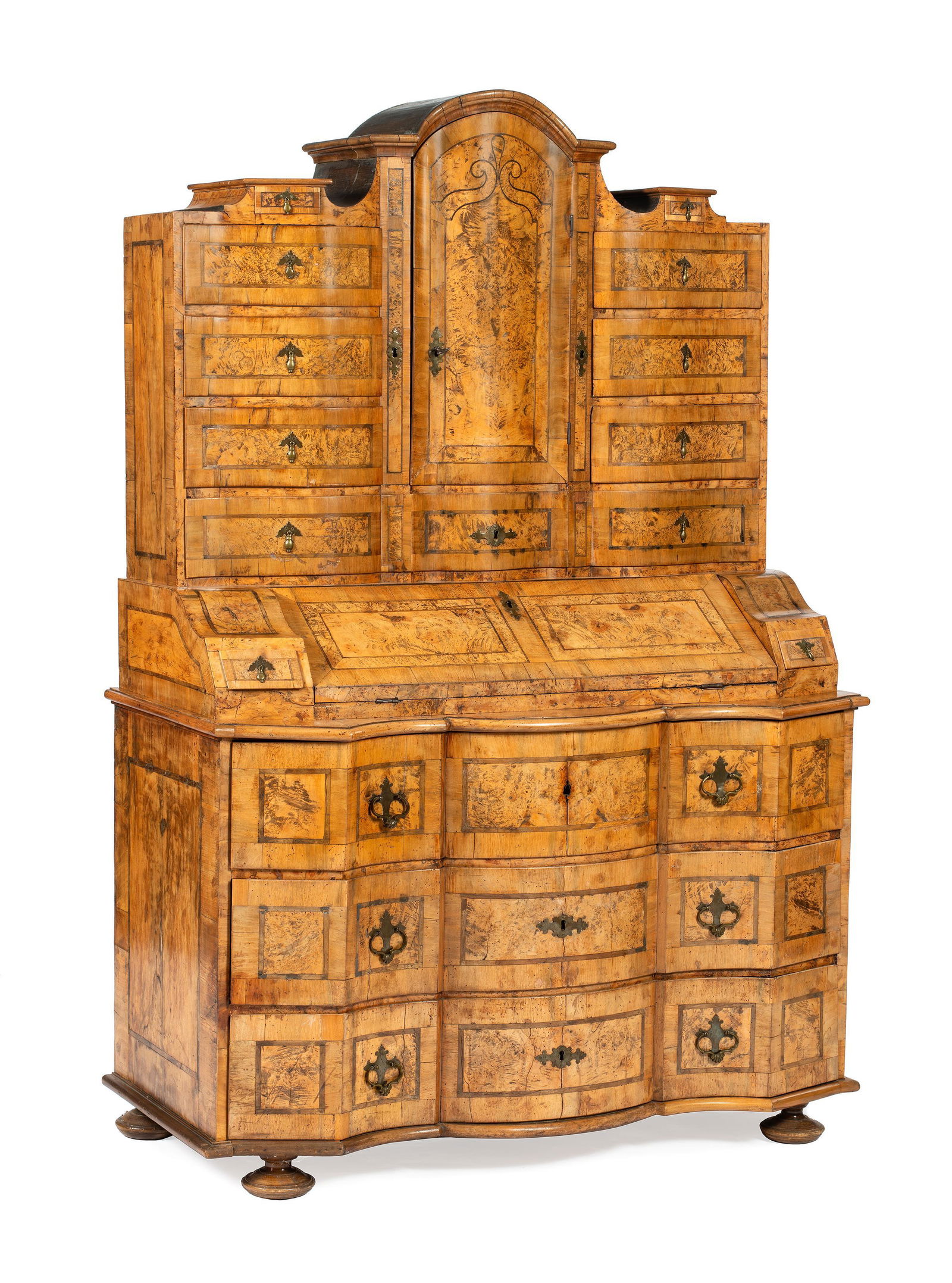 A German or Austrian Baroque Burlwood Tabernacle Bureau (1 of 3)