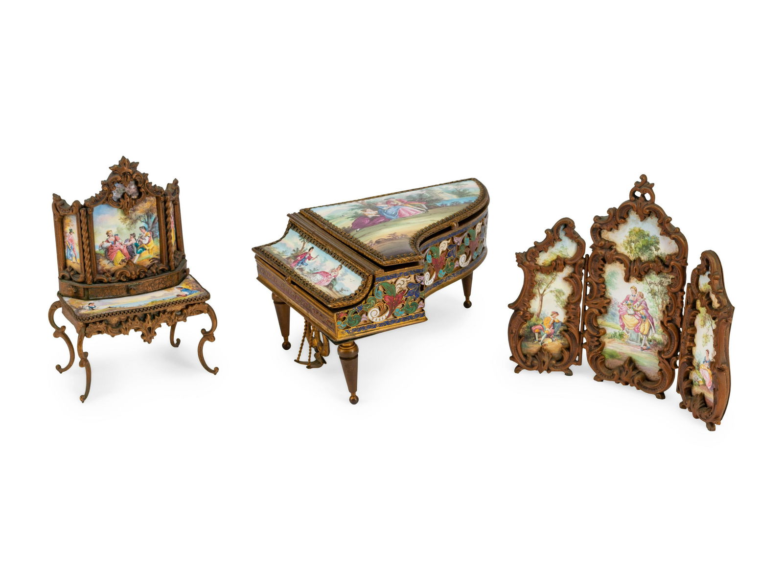 Three Austrian Enameled Table Articles (1 of 1)