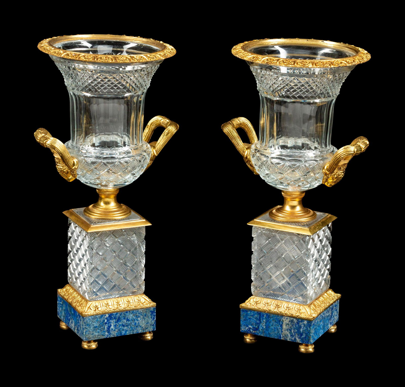 A Pair of Continental Gilt Bronze and Lapis Lazuli (1 of 1)