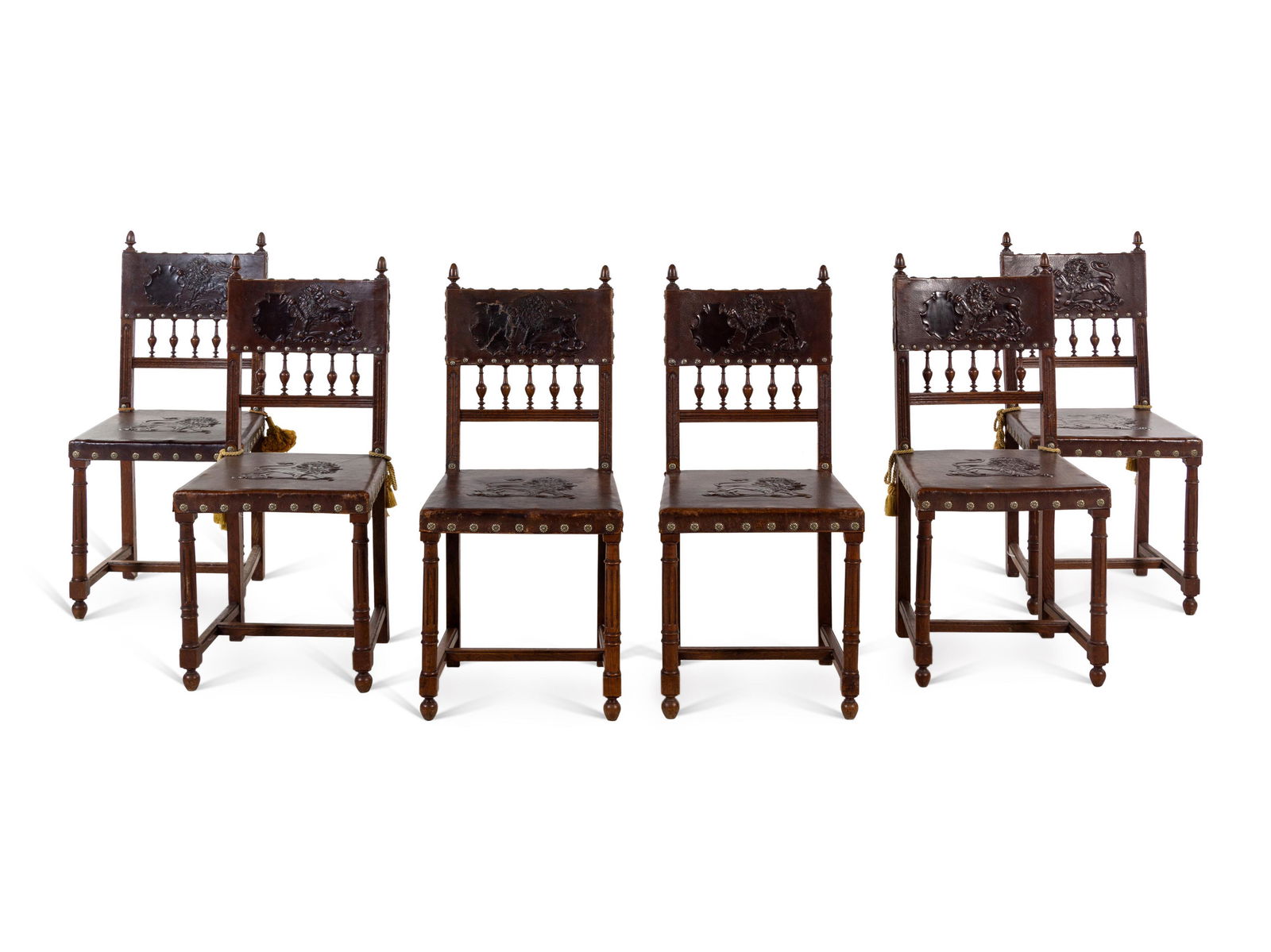 A Set of Six William and Mary Style Oak and (1 of 2)