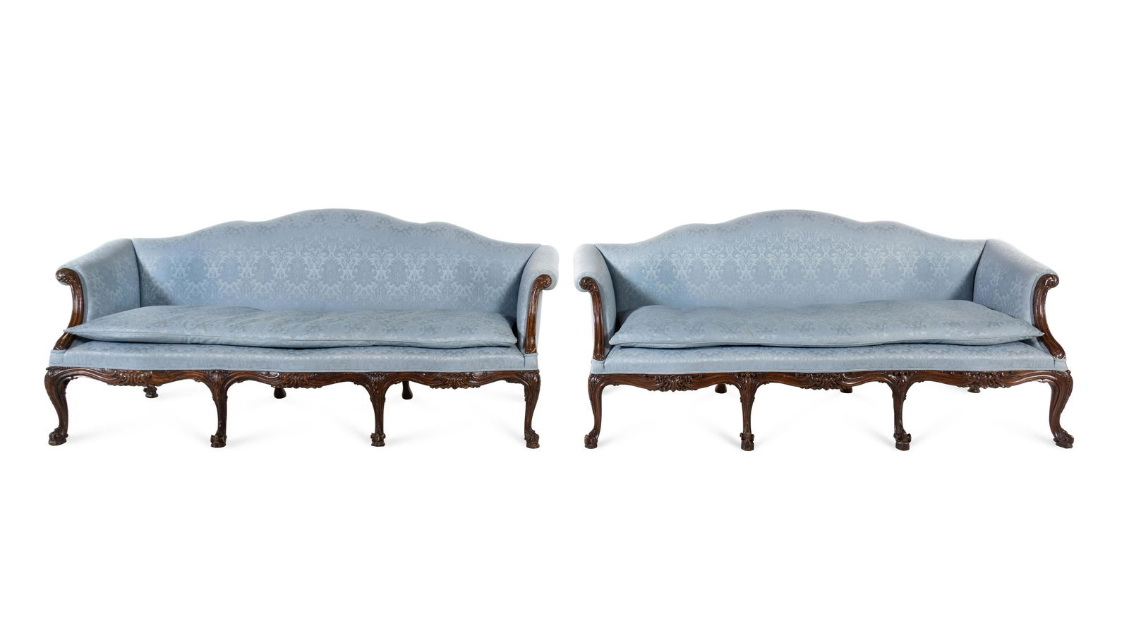 A Pair of George III Carved Oak Sofas (1 of 3)