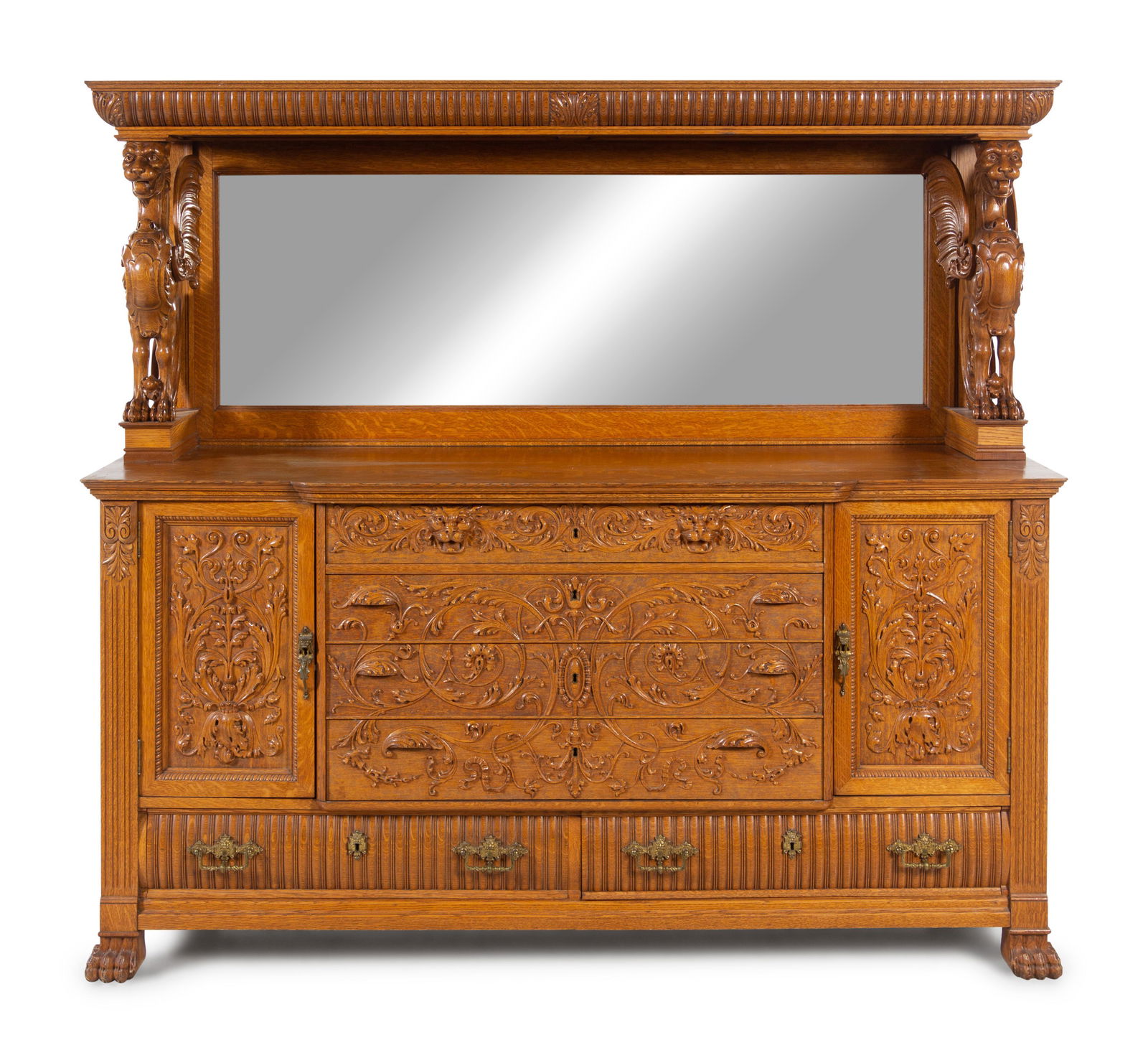 An American Renaissance Revival Carved Oak Server (1 of 3)