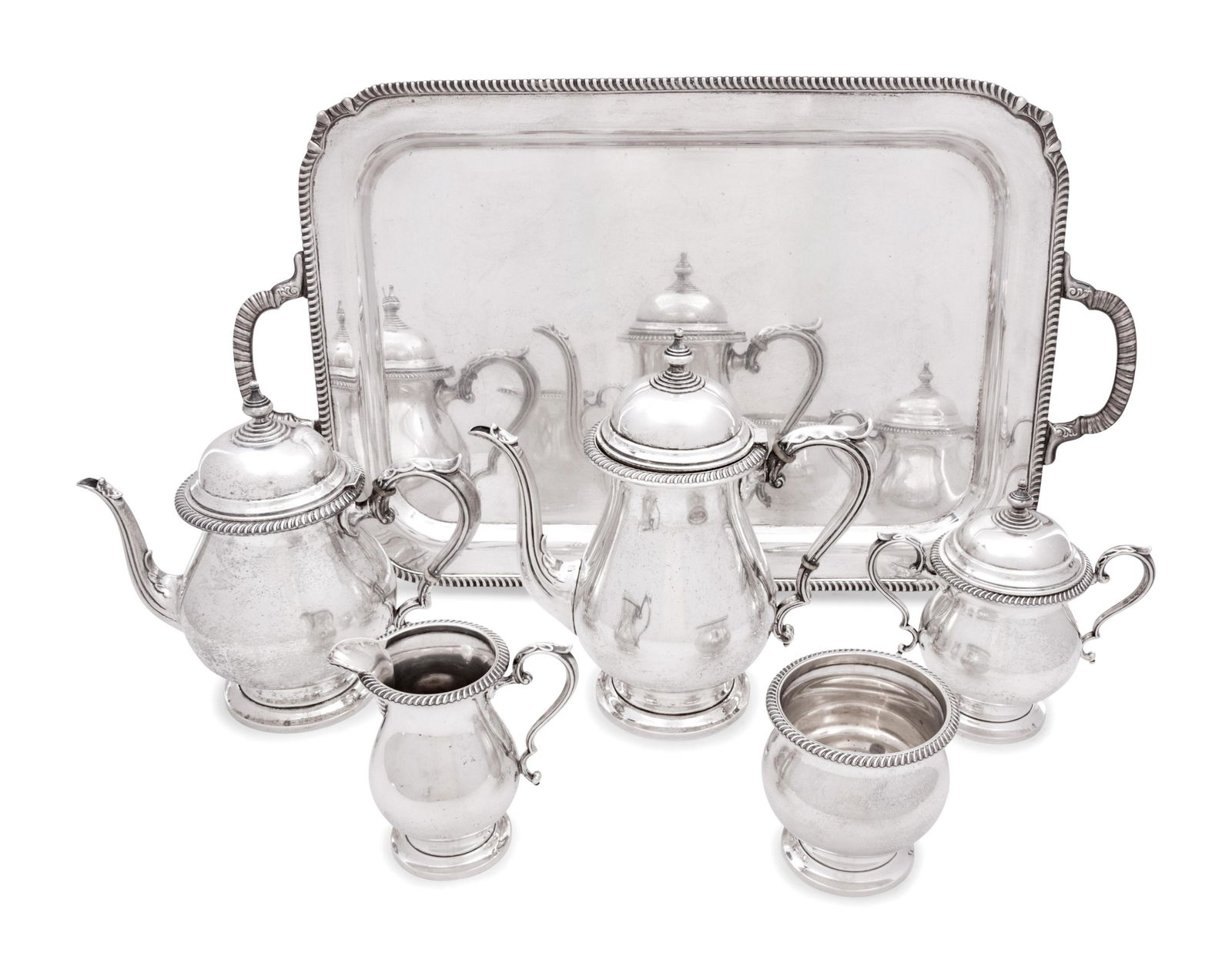 An American Silver Six-Piece Tea and Coffee Service (1 of 2)