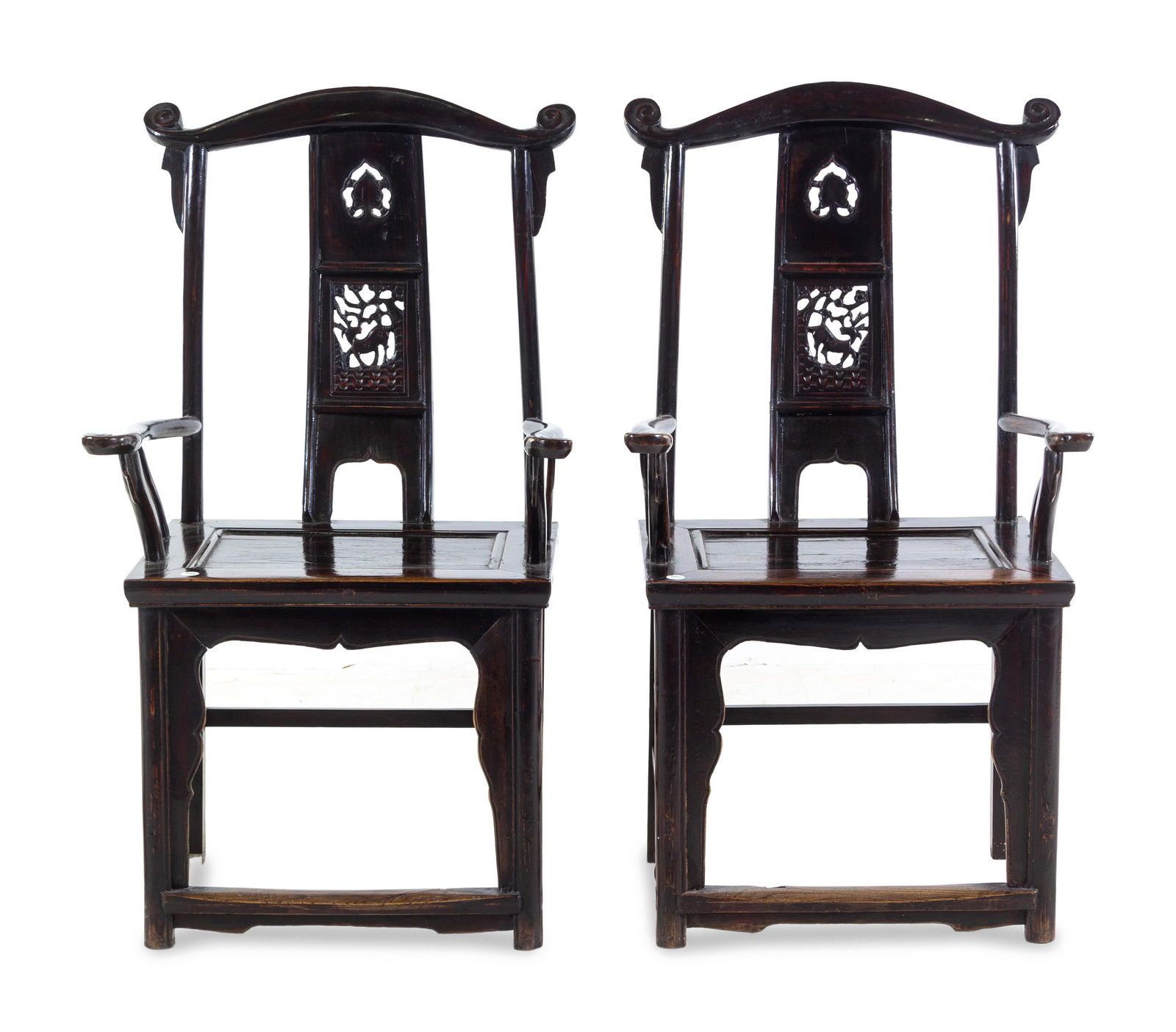 A Pair of Chinese Yoke-Back Hardwood Armchairs (1 of 2)