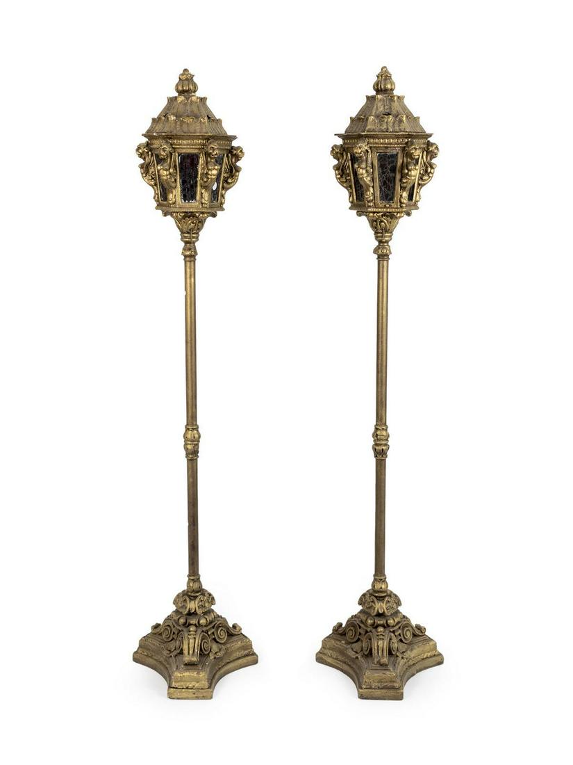 A Pair of Venetian Style Gondola Lanterns Height 53 1/4 (1 of 1)