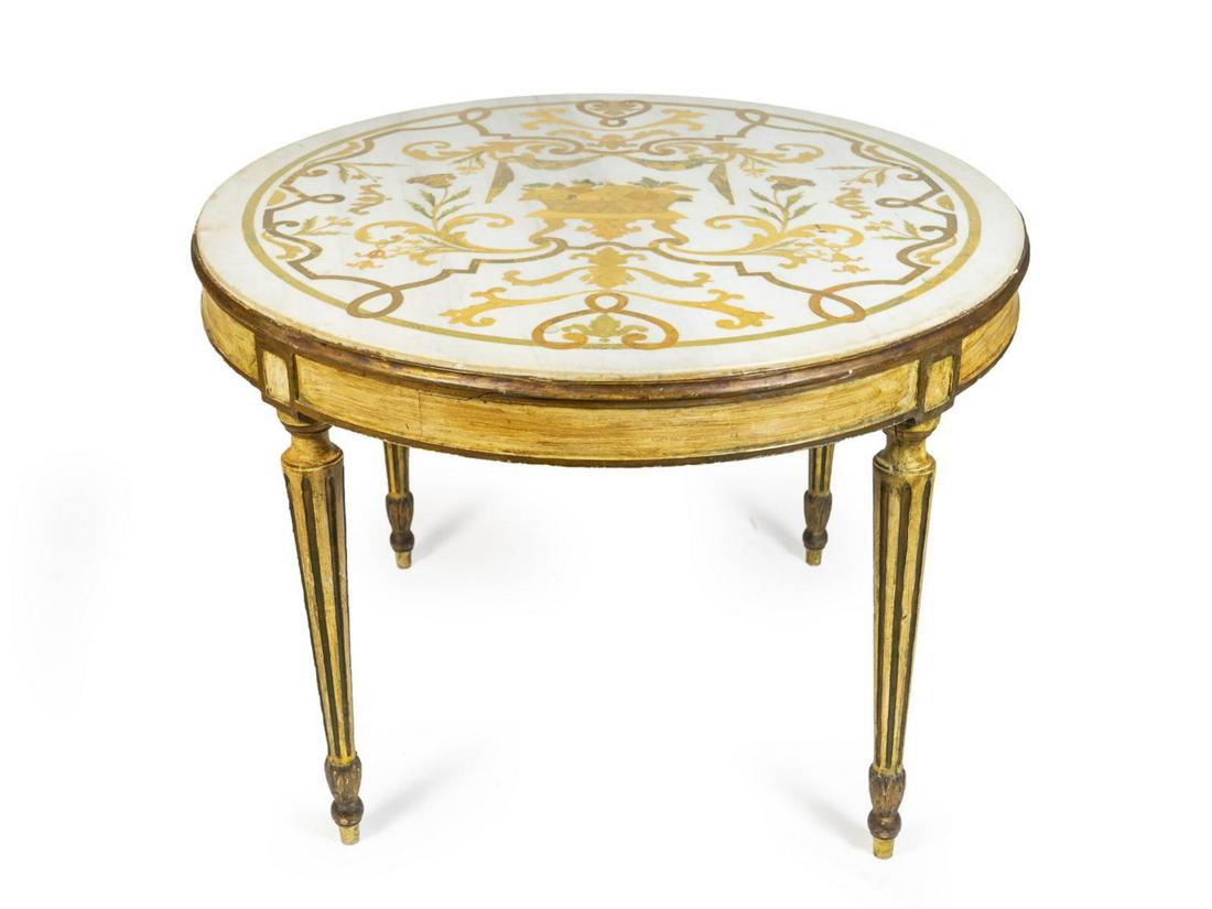 A Louis XVI Style Painted Circular Table (1 of 2)
