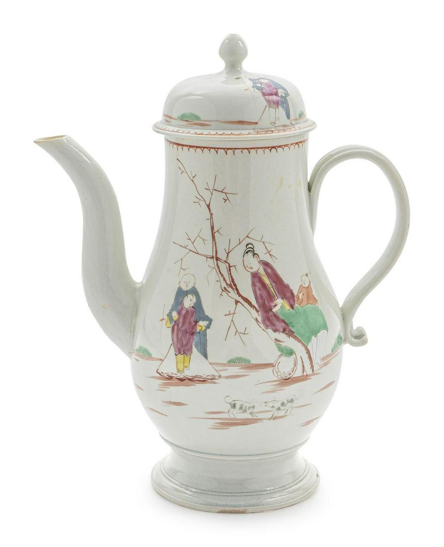 A Large English Porcelain Coffee Pot Height 10 inches. (1 of 1)