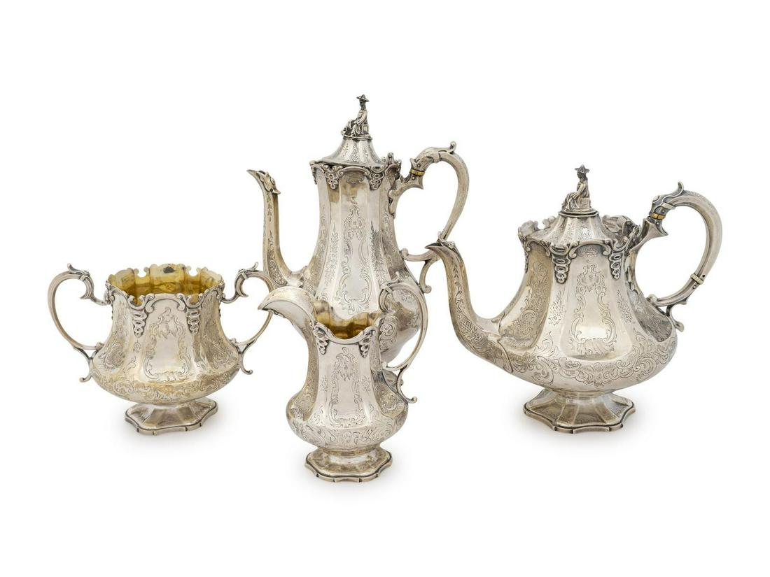 An English Silver Four-Piece Tea and Coffee Service (1 of 1)