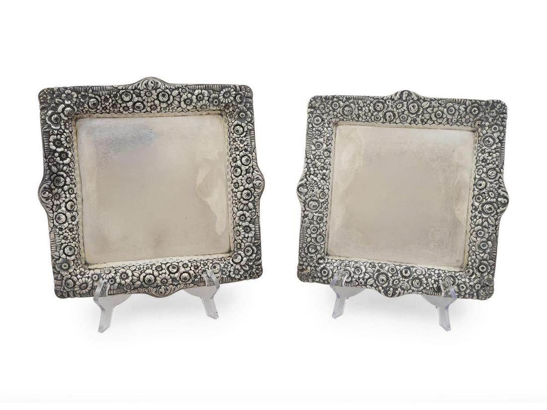A Pair of Tiffany & Co.  Silver Square Trays (1 of 1)