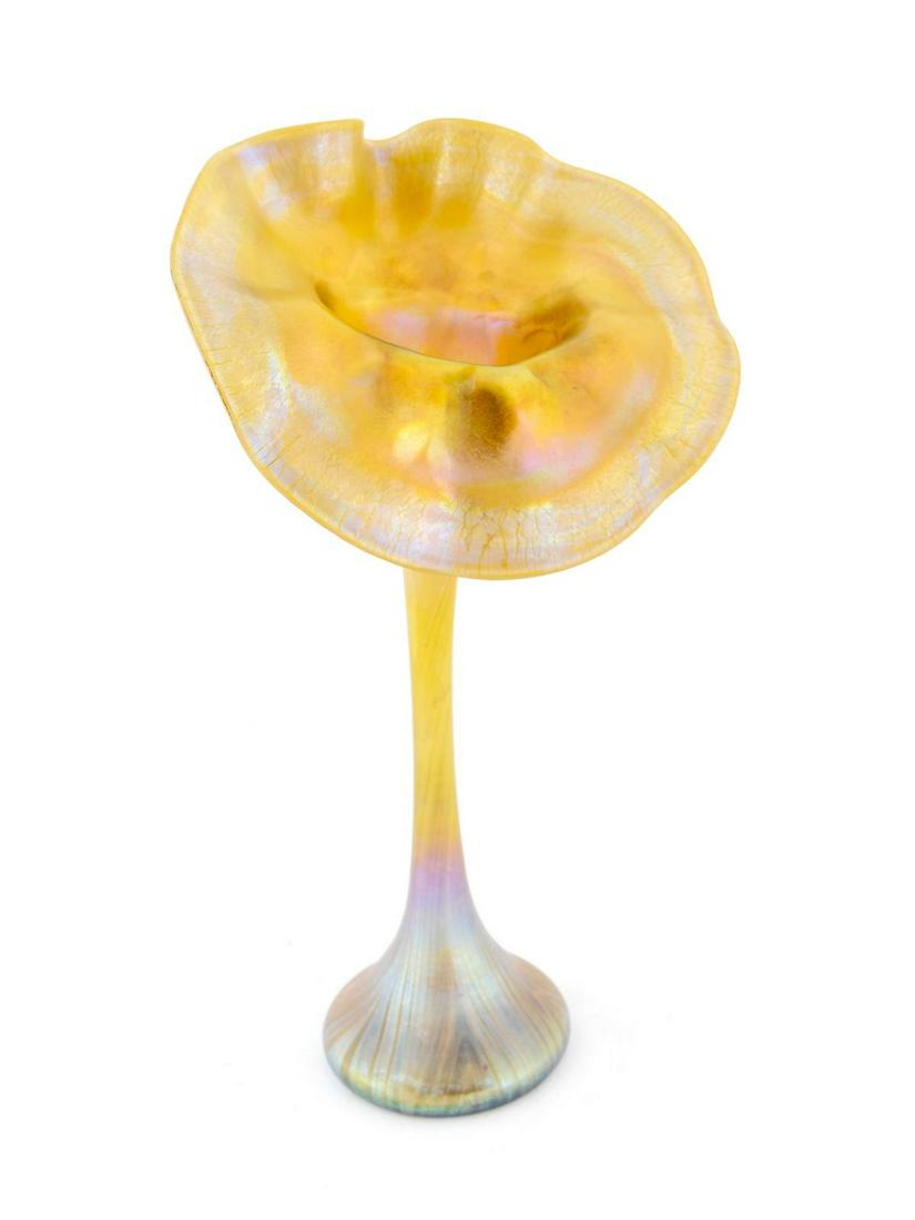An Unsigned Iridescent Glass Jack in the Pulpit Vase (1 of 1)