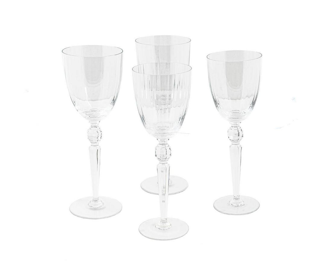26 Riedel Crystal Stemmed Wine Glasses Height of larger: 26 Riedel Crystal Stemmed Wine Glasses 20TH CENTURY Kongress pattern; comprising 15 red wines 11 white wines Height of larger 9 7/8 inches.