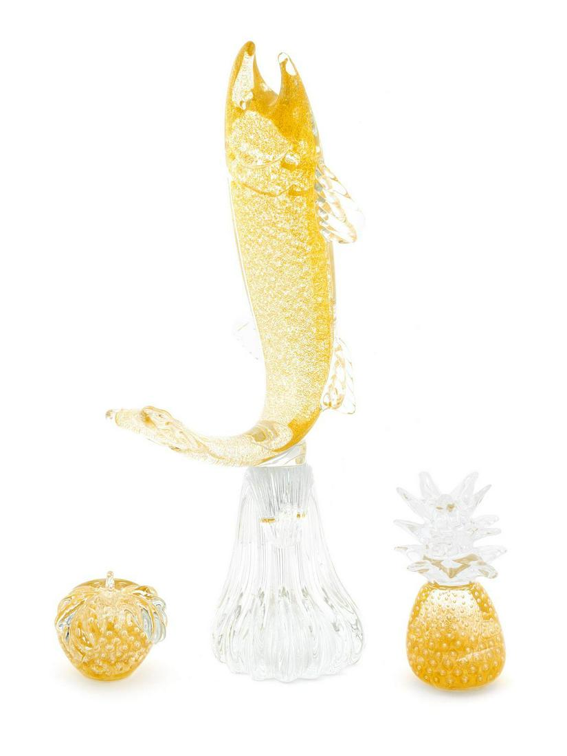 A Group of Three Murano Objects Height of largest 20 (1 of 2)