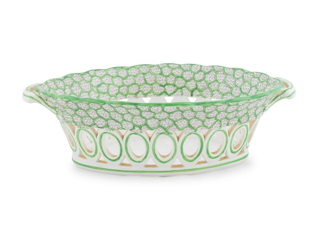 An English Creamware Reticulated Basket Height 2 3/4 x (1 of 1)