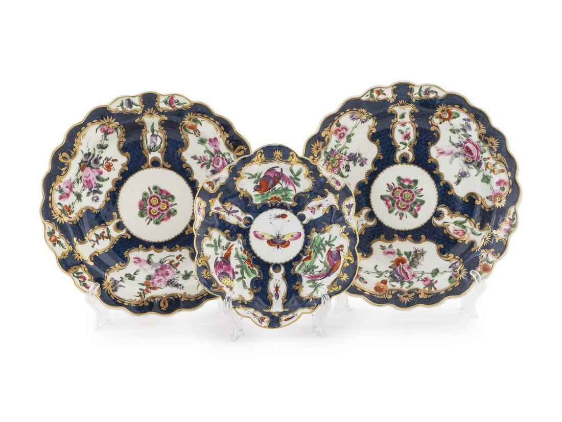 Three Worcester Porcelain Plates Largest diameter 7 1/2 (1 of 1)