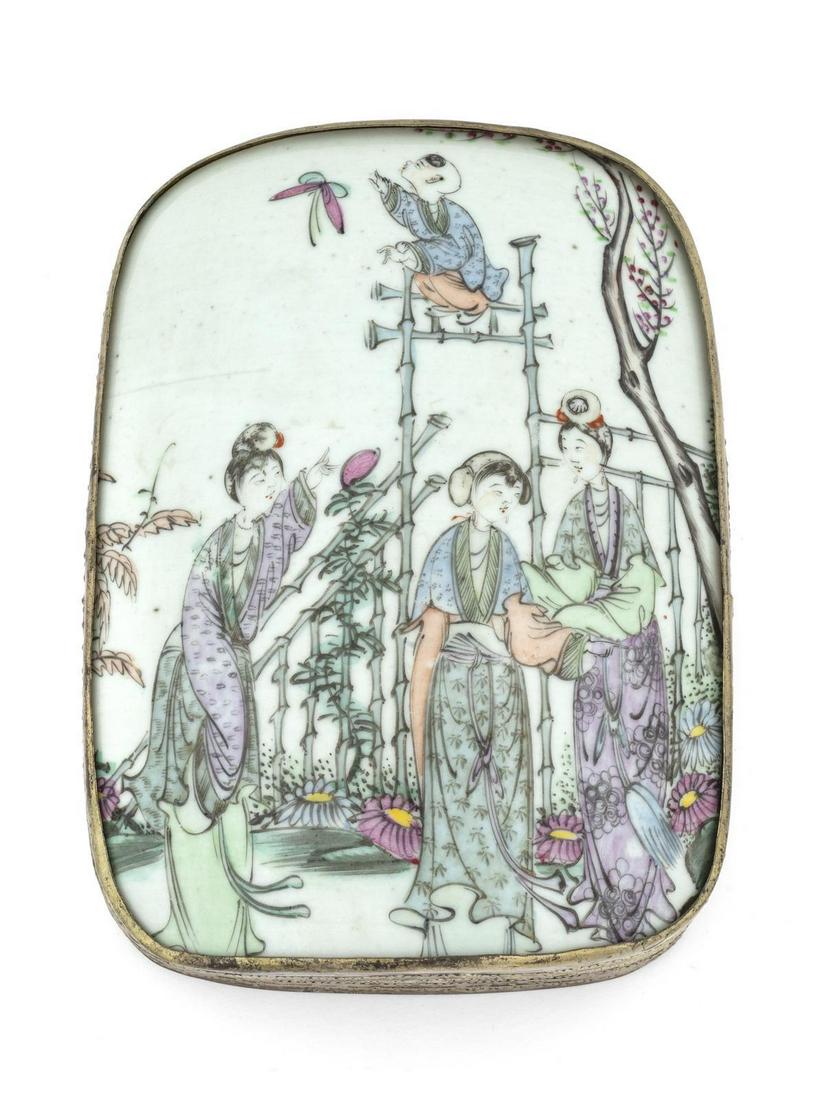 A Chinese Export Painted Porcelain Fragment Mounted in (1 of 1)