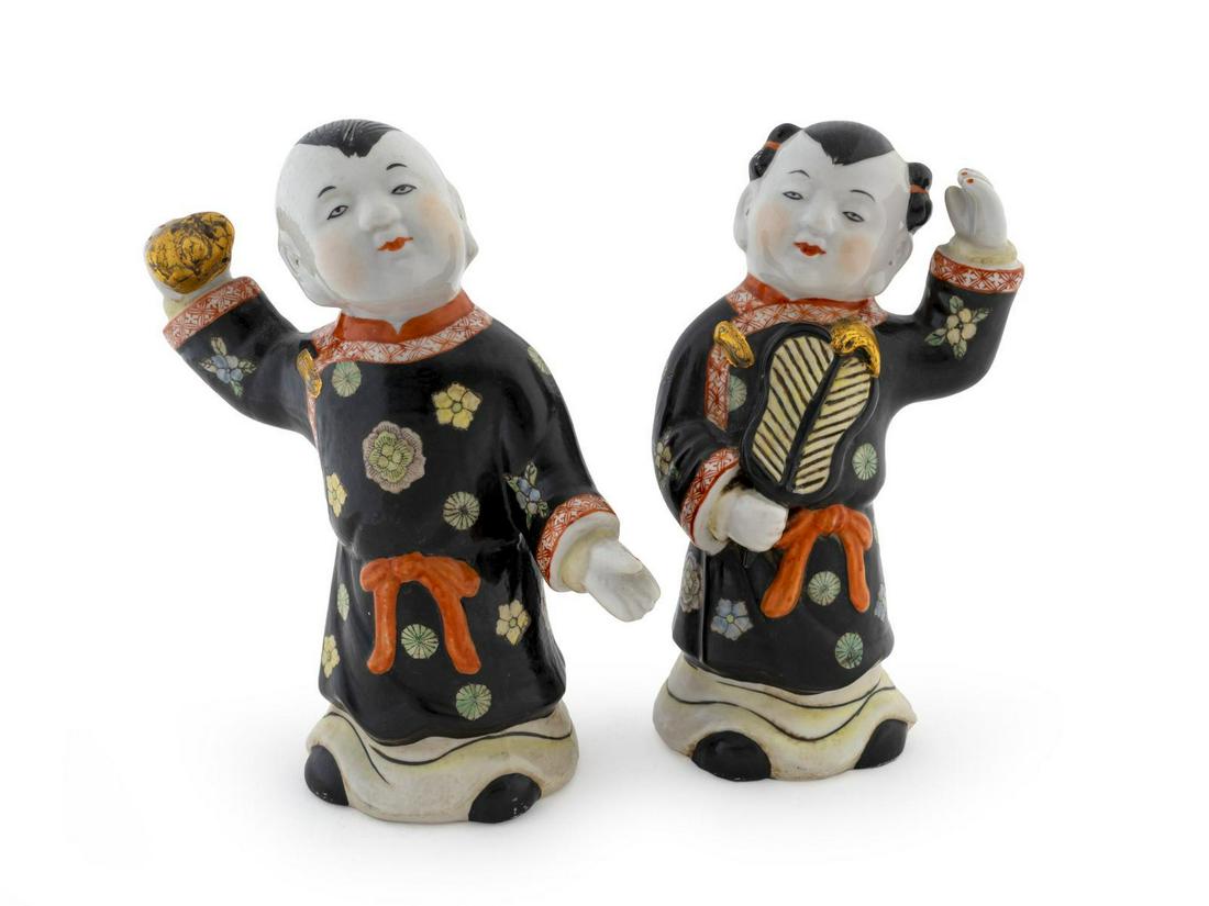 A Pair of Chinese Porcelain Figures of Children Height (1 of 1)