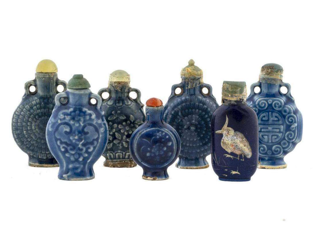 A Group of Seven Chinese Porcelain Snuff Bottles Height (1 of 1)