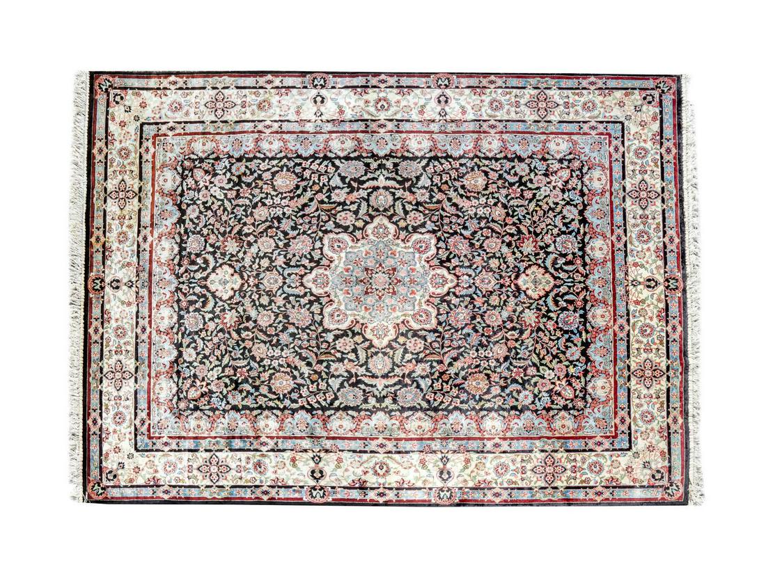 An Isphahan Partial Silk and Wool Carpet Approximately (1 of 1)