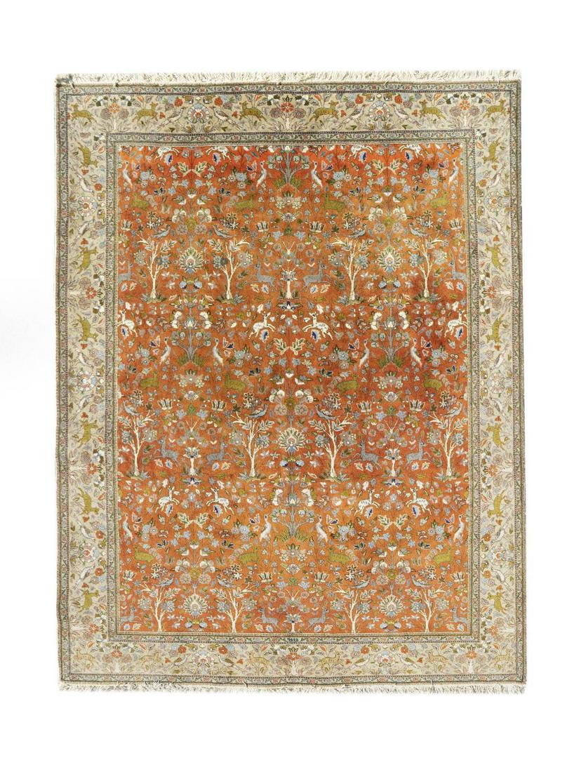 A Tabriz Animal Wool Carpet 10 feet 3 inches x 8 feet 1 (1 of 1)