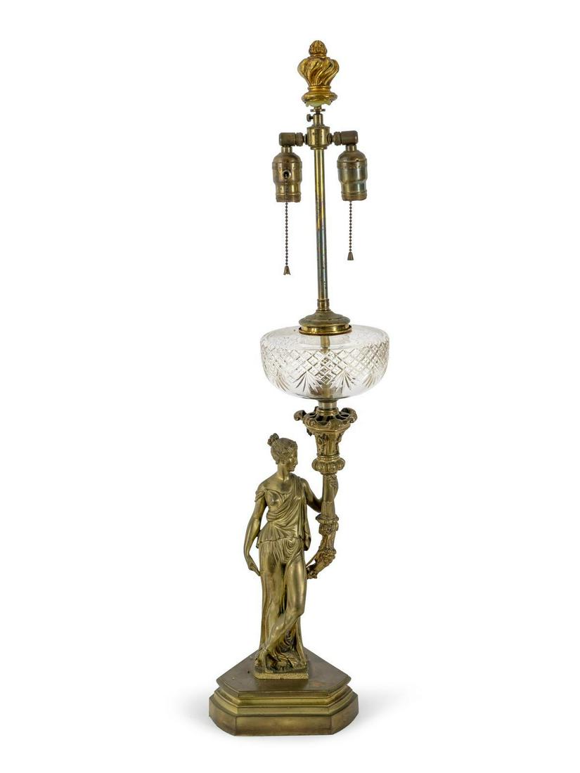 A Louis XVI Style Gilt Bronze Figural Lamp Height (1 of 1)