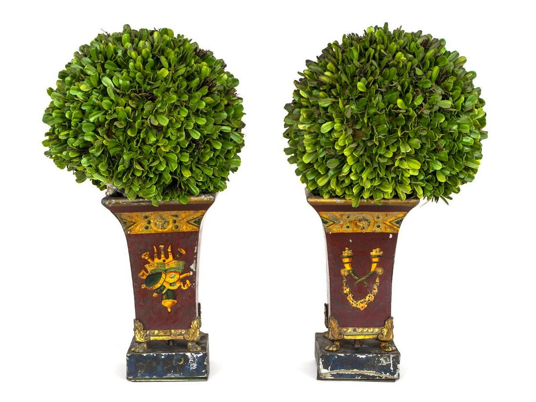 A Pair of Directoire Style Tole Jardinieres Height 11 (1 of 1)