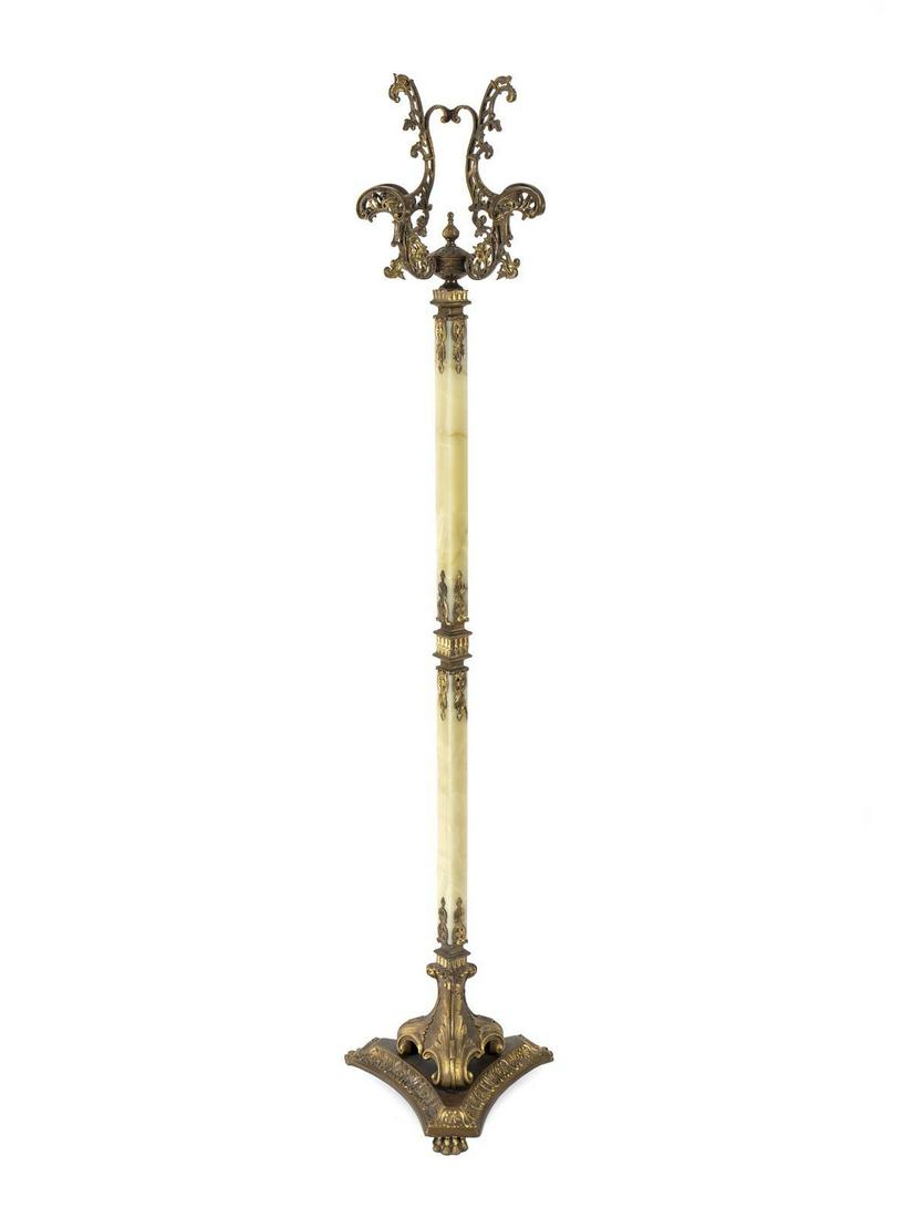 A French Gilt-Metal and Onyx Coat Rack Height 67 (1 of 1)