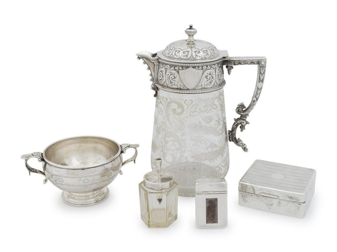 Five English Silver and Silverplate Table Articles (1 of 1)