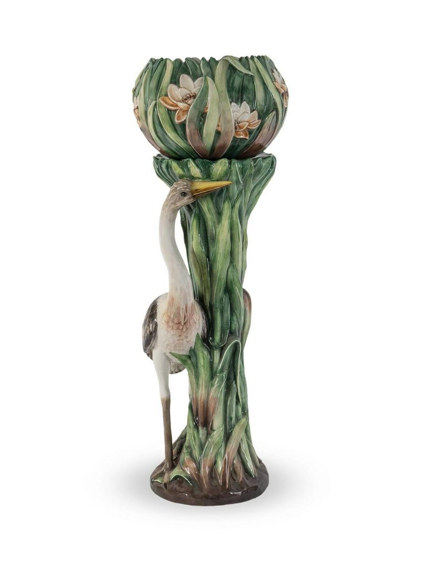 A Ceramic Jardiniere on Heron-form Pedestal Height 38 (1 of 1)