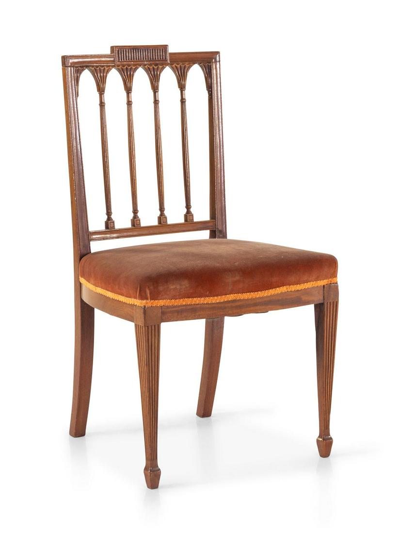 A George III Style Mahogany Side Chair: A George III Style Mahogany Side Chair Height 36 x width 20 1/4 inches. Height to seat 18 inches. Property from the Collection of Ken Irvine, Chicago, Illinois