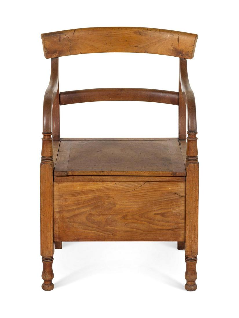 An American Mahogany Commode Chair: An American Mahogany Commode Chair 19TH CENTURY Height 35 x width 21 1/2 x depth 19 3/4 inches. Property from the Collection of Ken Irvine, Chicago, Illinois