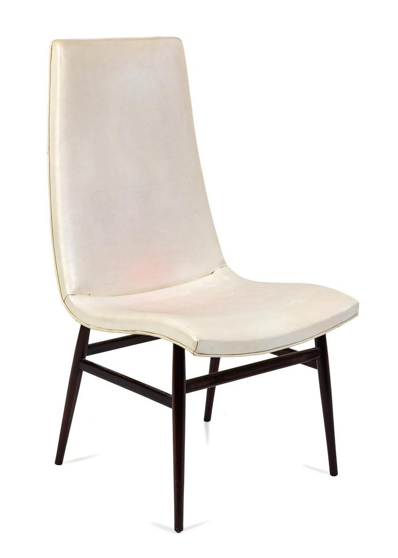 Joaquim Tenreiro: Joaquim Tenreiro (Brazilian, 1906-1992) Desk Chair jacaranda, naugahyde upholstery Height 39 1/2 inches. Property from the Estate of William Lipton, New York, New York Provenance: Private commission i