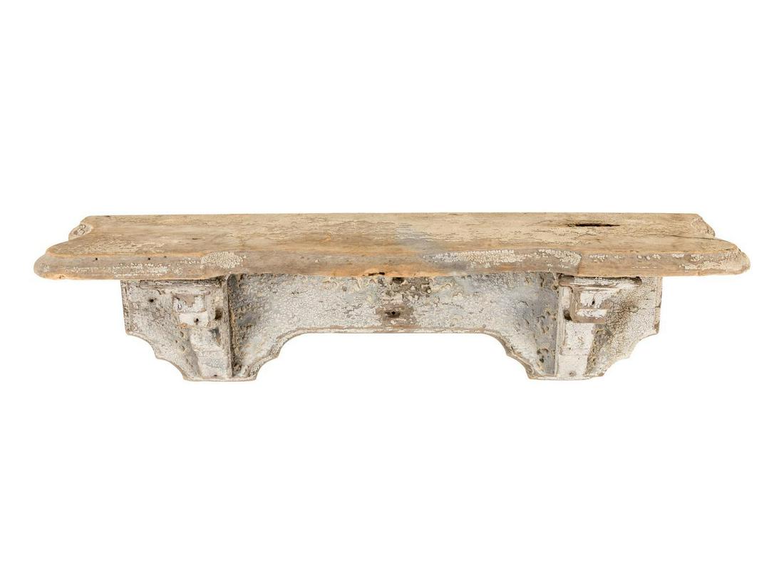 Two American Painted Brackets Width of wider 51 inches.: Two American Painted Brackets 19TH/20TH CENTURY of varying length and form. Width of wider 51 inches. Property from the Collection of Michael and Janice Doniger, Chicago, Illinois
